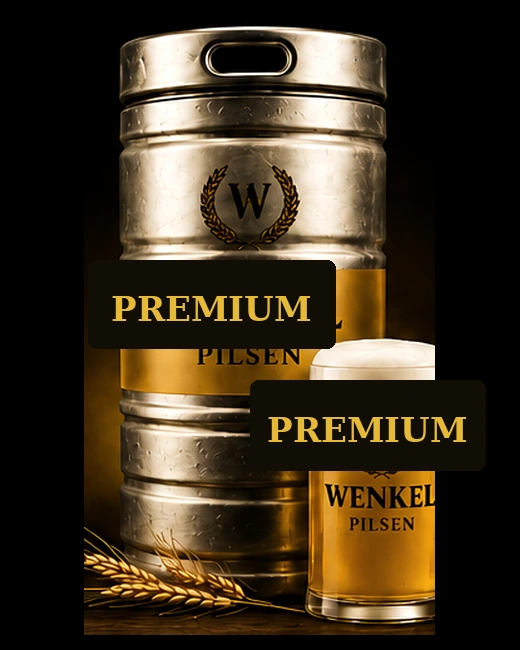 Barril e caneca do Chopp Puro Malte Wenkel Premium
